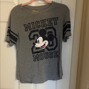Disney Mickey Mouse Gray and Black Short Sleeve Tee